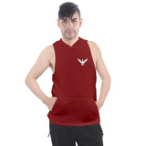 Red Sleeveless Hoodie with White Double Headed Eagle