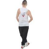 White Sleeveless Hoodie with Red Double Headed Eagle