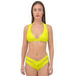 Yellow Czarina Double Strap Halter Bikini Set