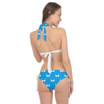 Light Blue Tie Up Bikini with Bikini Pattern