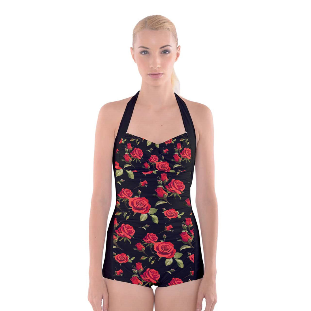 Boyleg Halter Swimsuit