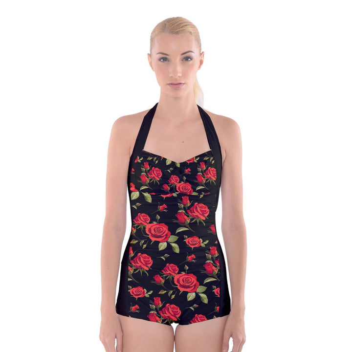 Boyleg Halter Swimsuit