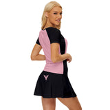 Black and Light Pink Women's Sports Wear Set