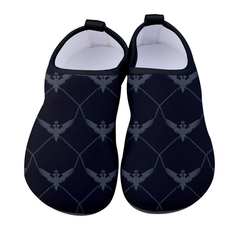 Black Double Eagle X pattern Men's Sock-Style Water Shoes