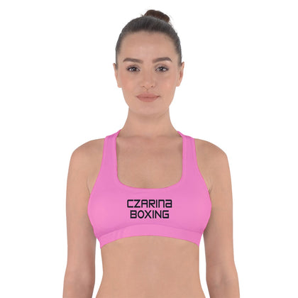 Czarina Boxing Pink Cross Back Sports Bra