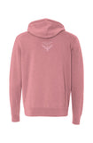 Light Pink & Dusty Rose Double-Embroidered Build Your Empire Unisex Lightweight Full-Zip Hoodie