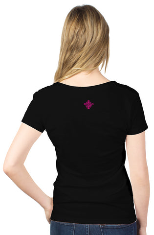 Black Czarina Tiara V-Neck T-Shirt