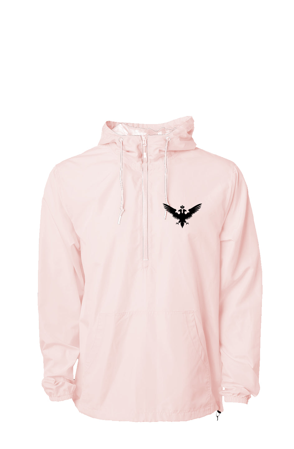 Pink Lightweight Pullover Windbreaker with black embroidered eagle from Czar Clothing