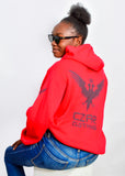 Red pullover hoody With Black CZAR CLOTHING printed 3X