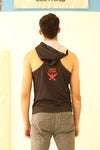 Black MMA Czar Men's Sleeveless Hoodie with Red MMA Eagle Design