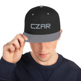 Czar Snapback Hat Gray Text