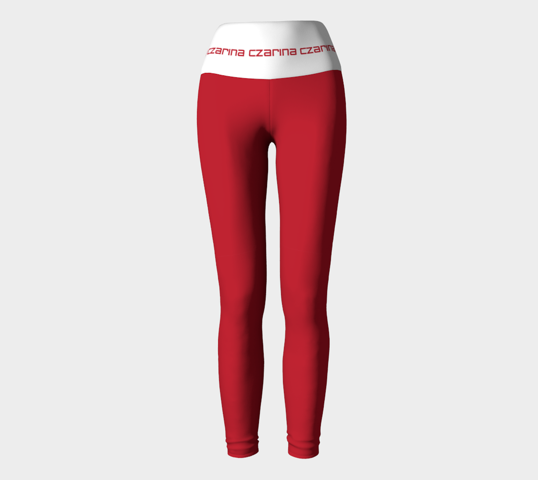 Czarina Red and White Yoga Pants | Czar Clothing