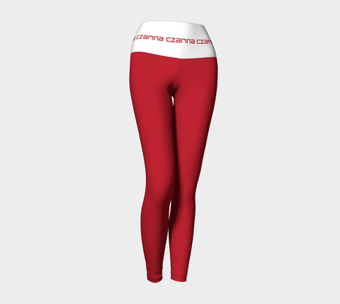 Czarina Red and White Yoga Pants