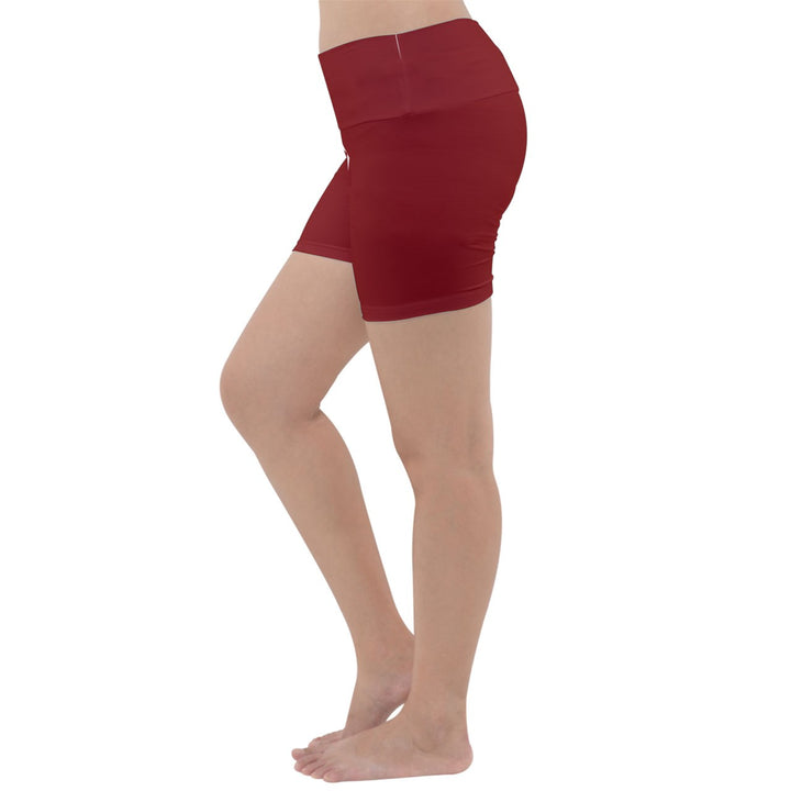 Red Velour Yoga Shorts