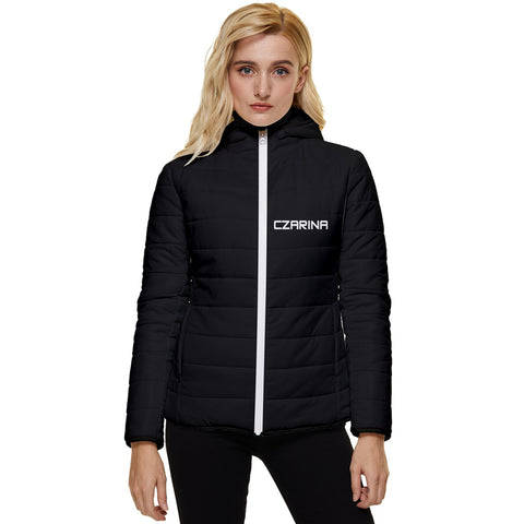 Black Czarina Hooded Quilted Jacket