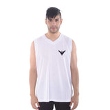Quick Dry white Basketball Tank Top with Black Double Headed Eagle