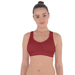 Red Sports Bra with Cross String Back