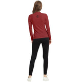 Women's Red Rash Guard with Black Eagle