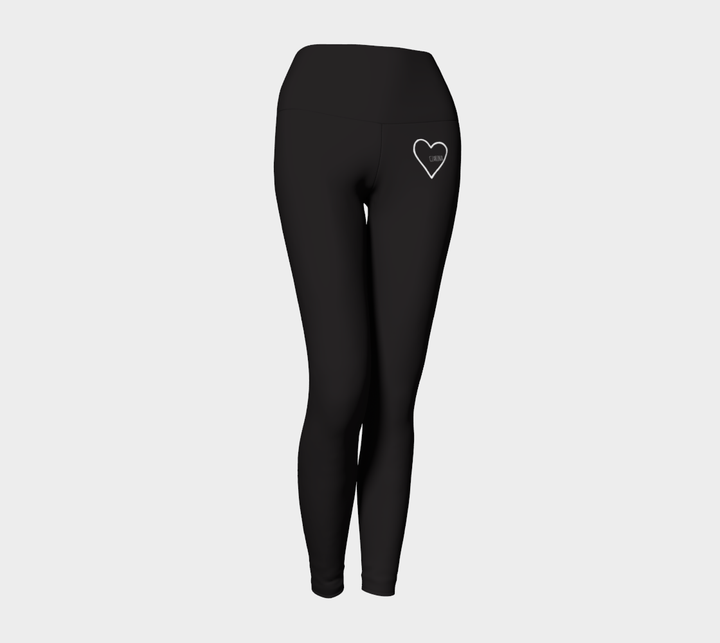 Czarina White Heart Yoga Leggings | Czar Clothing