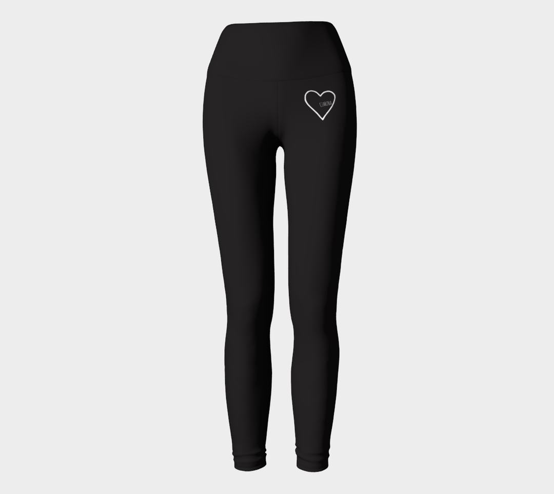 Czarina White Heart Yoga Leggings | Czar Clothing