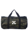 Forest Camo duffle with embroidered Double Headed Eagle in white