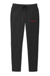 Black Ladies Performance Jogger with Red Embroidery