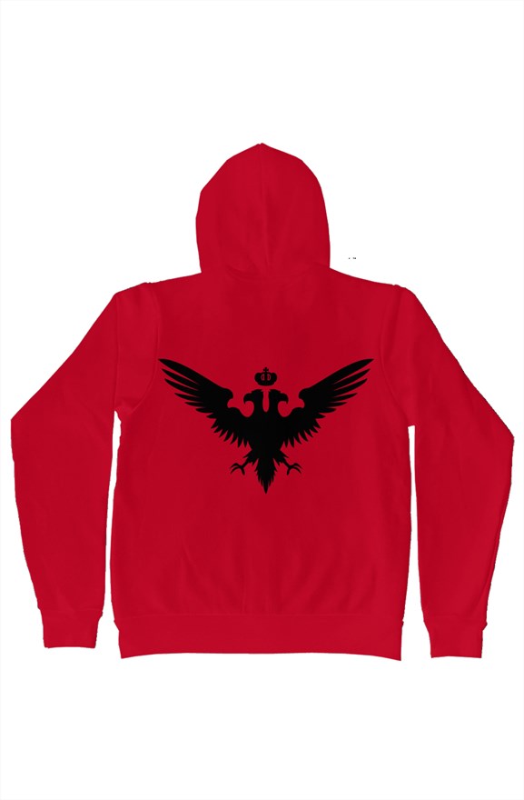 Red Zip Hoodie with Build Your Empire hoodie liner