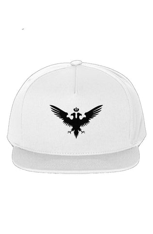 White Snapback Cap with Black Embroidery (Double Headed Eagle & CZAR)