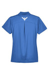 French Blue Performance Ladies' Plaited Polo with Embroidered Eagle