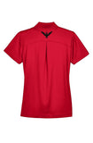 Red Performance Ladies' Plaited Polo with Black Embroidered Eagle
