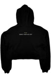 Czar Clothing Extreme Hoodie: Black crop fleece hoodie with Astronaut DJ print design with matching hoodie liner 