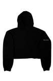 Black crop fleece hoodie with Astronaut DJ print design with matching hoodie liner 