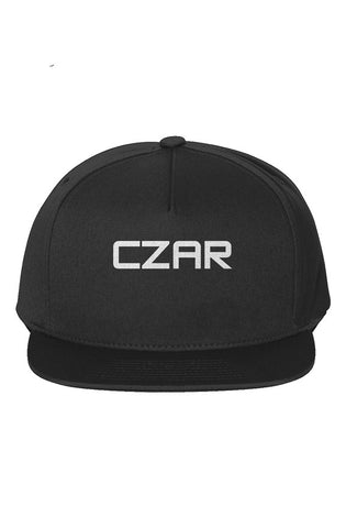 Black Snapback Cap with White Embroidery (CZAR+Eagle)