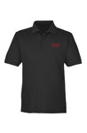 Black Lightweight Performance Sport Polo w CZAR CLOTHING Embroidered Text