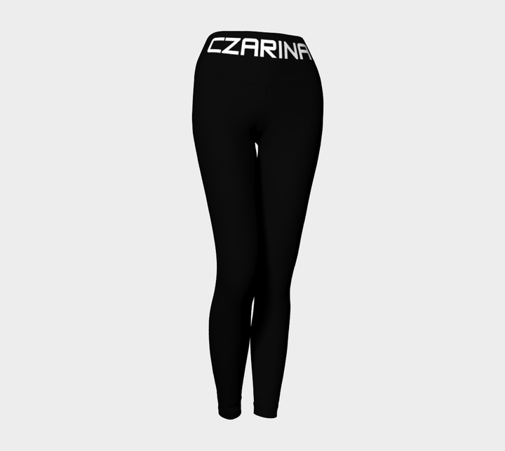 Black Yoga Leggings with White Czarina Text