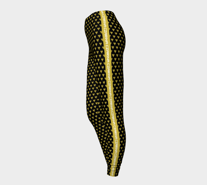 Modern and sleek Black and Gold Czarina leggings. | Czar Clothing