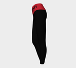 Black Leggings with Red Waistband and Black Czarina Text