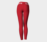 Red With White Font Yoga Pants