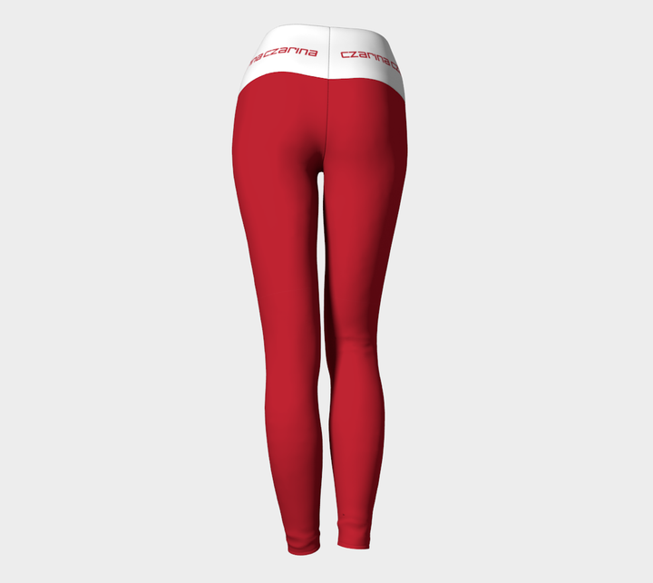 Czarina Red and White Yoga Pants | Czar Clothing