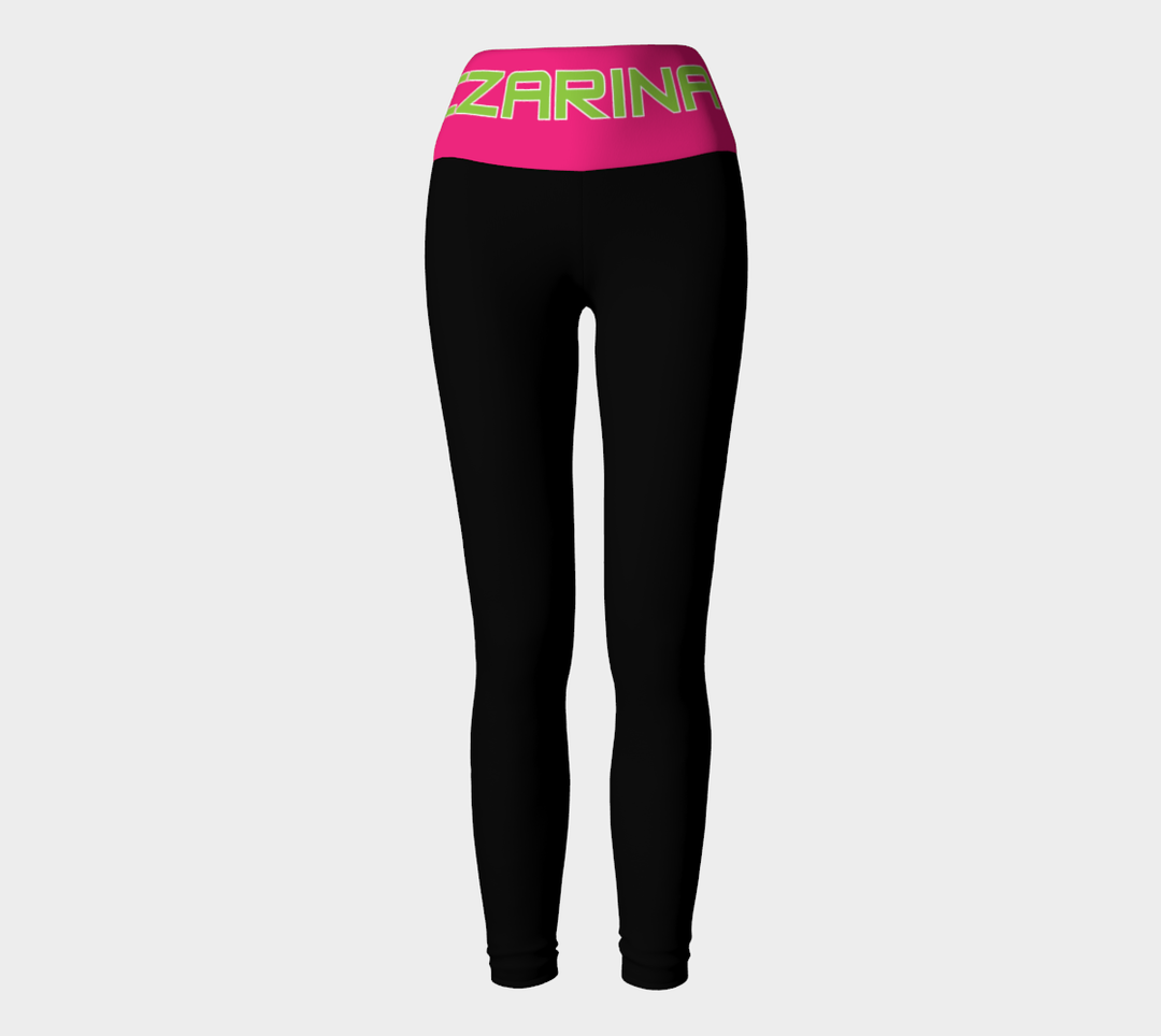 Czarina Black Leggings with Pink