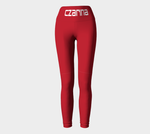 Red With White Font Yoga Pants