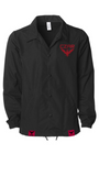 Black On Black Coaches Jacket with Red CZAR+RED Double Headed Eagle Embroidery
