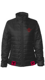 Embroidered Womens Puffer Jacket with Red Czarina Clothing
