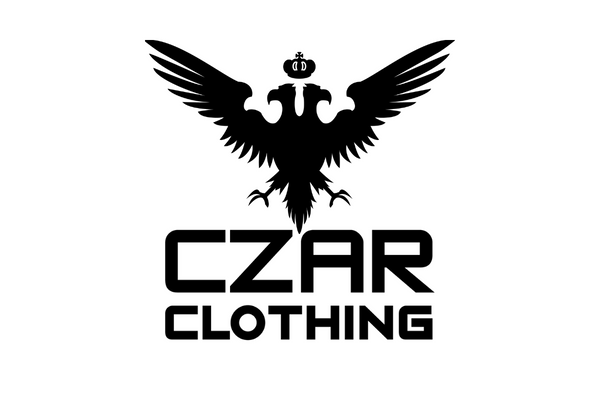 White Embroidered Czar Performance Polo:CZAR TEXT+Double Headed Eagle