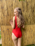 Red Once Piece Bathing Suit