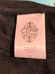 Black Embroidered "CZARINA CLOTHING" White Camo Duffle