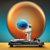 Maroon Astronaut DJ Shirt: Artwork includes Astronaut DJ+Turntable+Planet