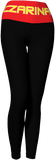 Two Piece :Black leggings +Red waistband +Yellow Czarina top