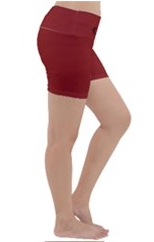 Red Velour Yoga Shorts