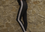 Modern and sleek Black and White Stripe Czarina leggings. | Czar Clothing